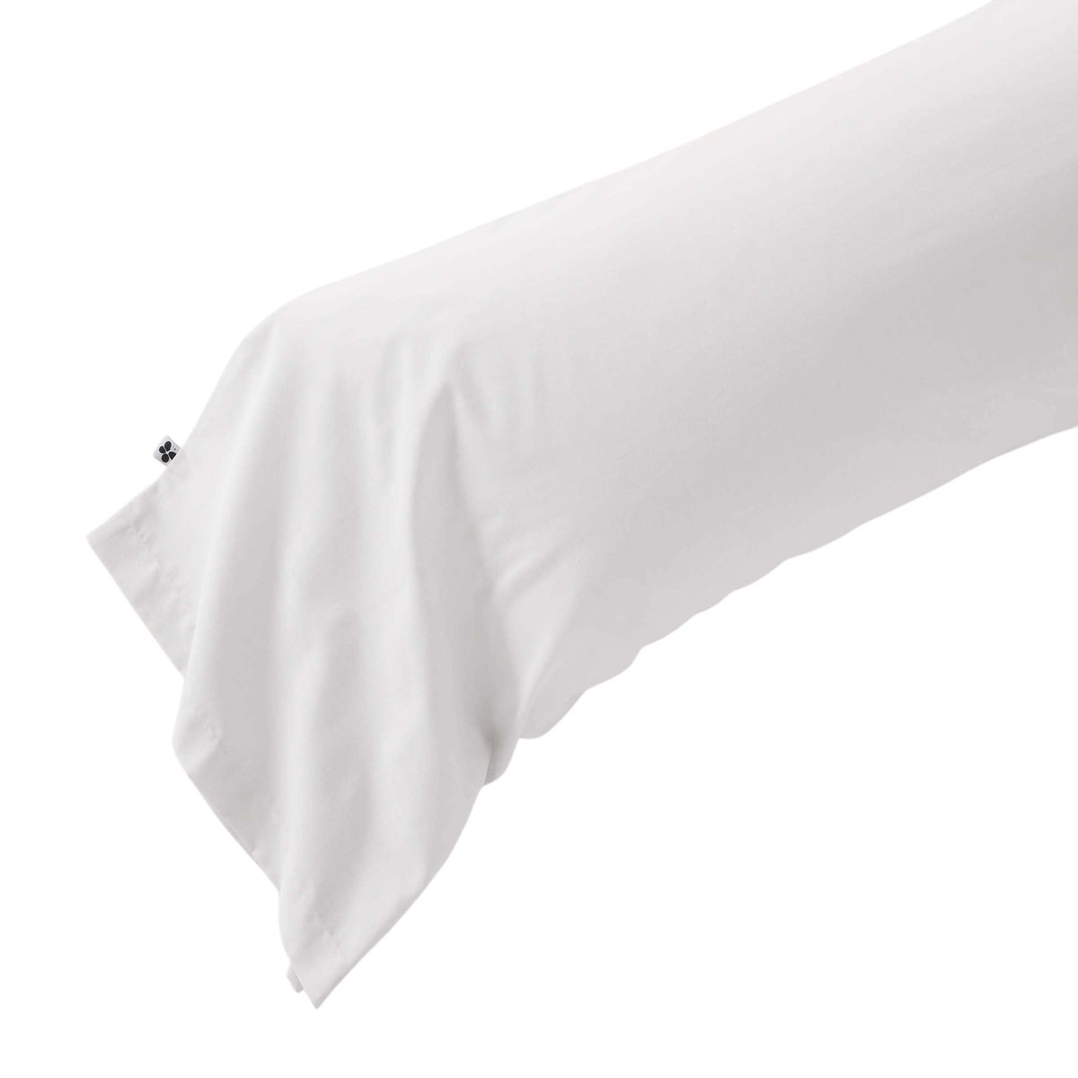 Taie de traversin en percale de coton Perrine blanc, EDEN