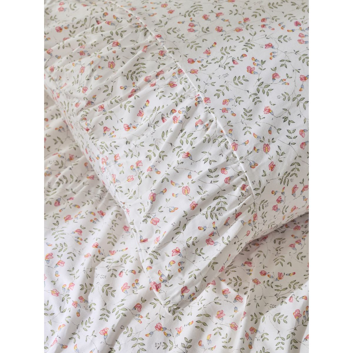 Parure housse de couette 200 fils à fleurs blanc, NEXT