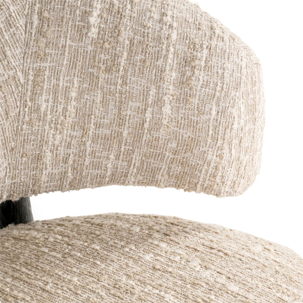 Fauteuil lounge forme organique Ornella beige angora doux, RECOLLECTION