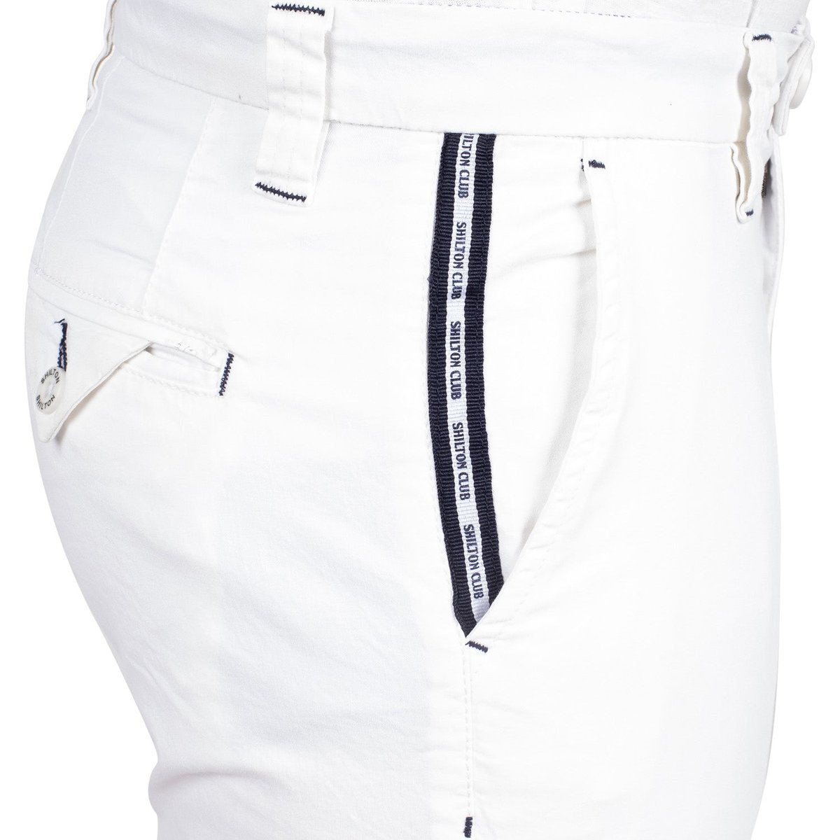 Bermuda chino uni blanc, SHILTON