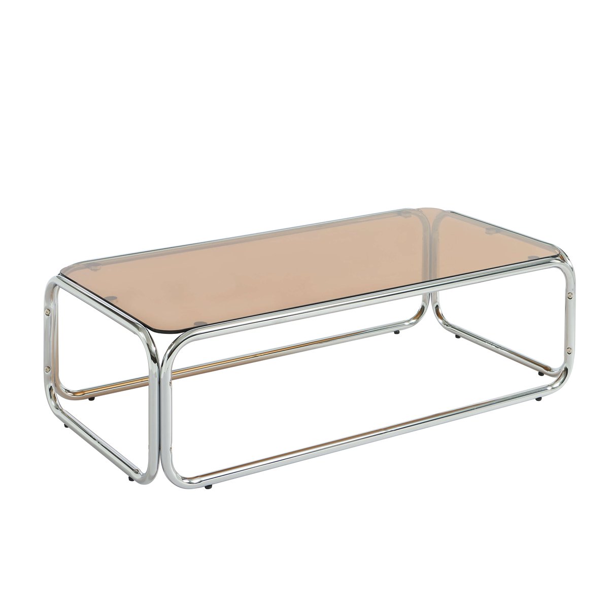 Table basse en verre trempé MAGGY orange foncé, SORELH