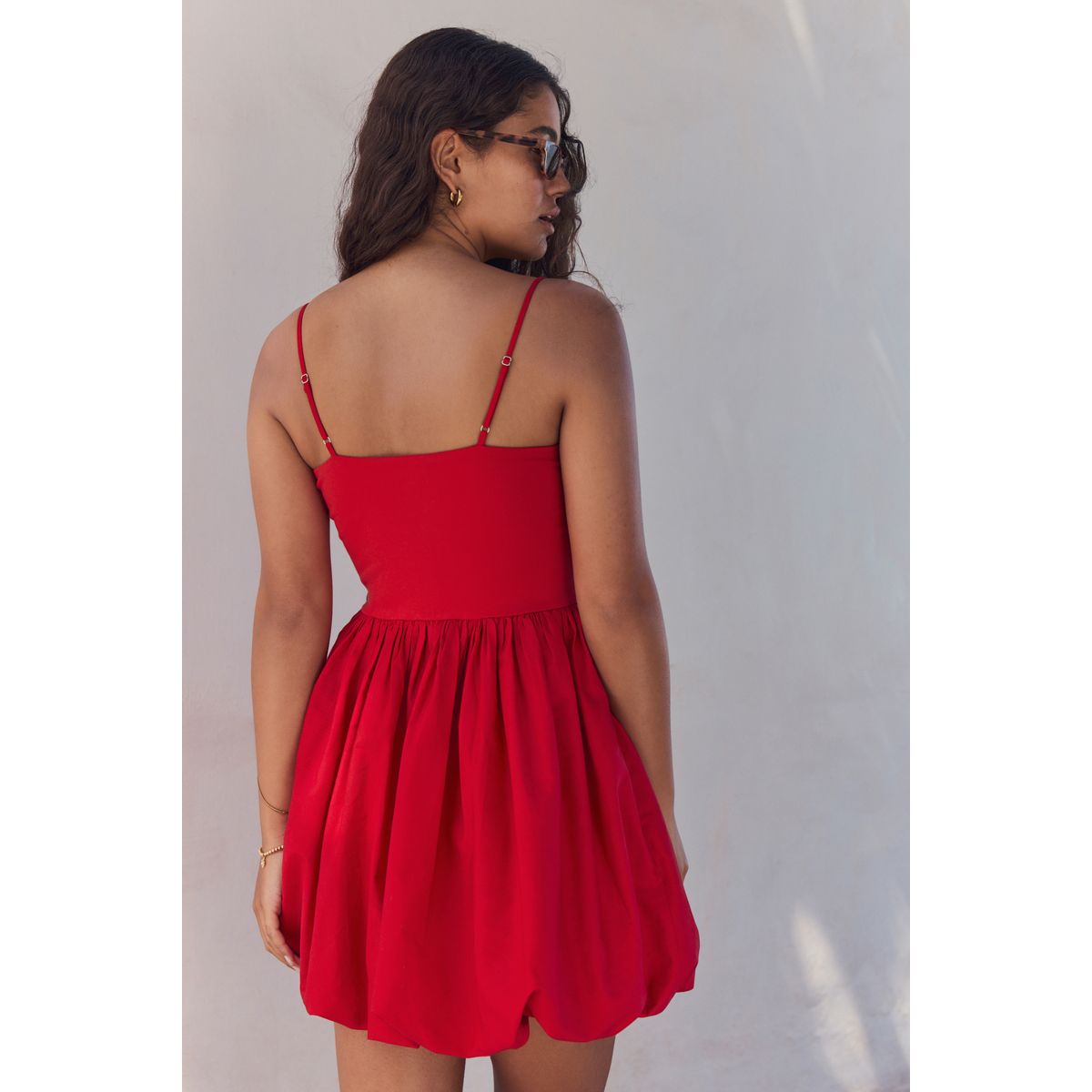 Robe courte à ourlet boule rouge, NEXT