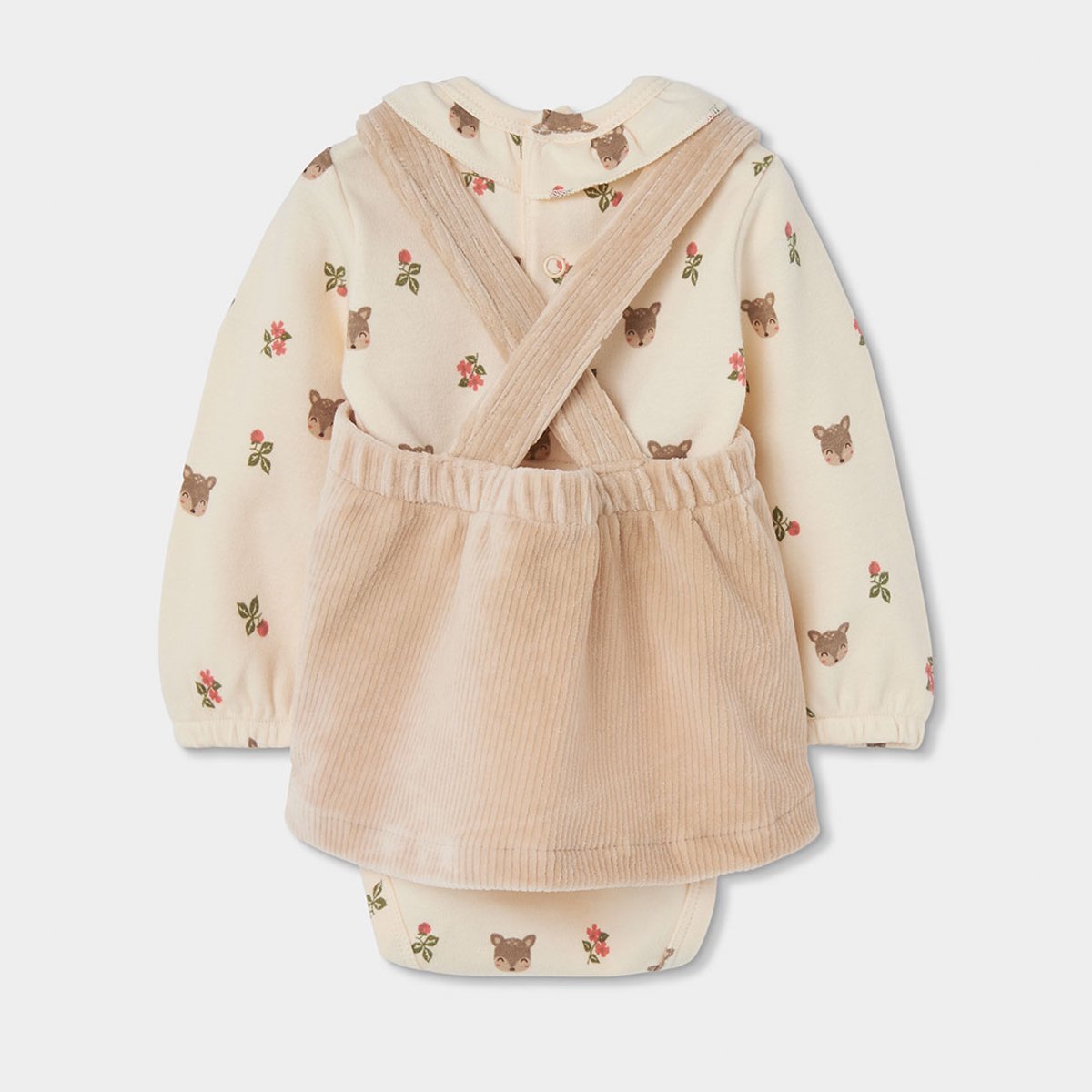 Ensemble maille bébé fille brodé cerf blanc, BOBOLI