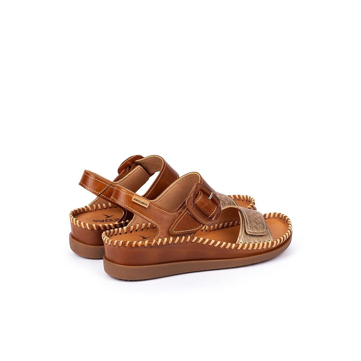 Plateau-Sandalen CADAQUES aus Leder cognac, PIKOLINOS