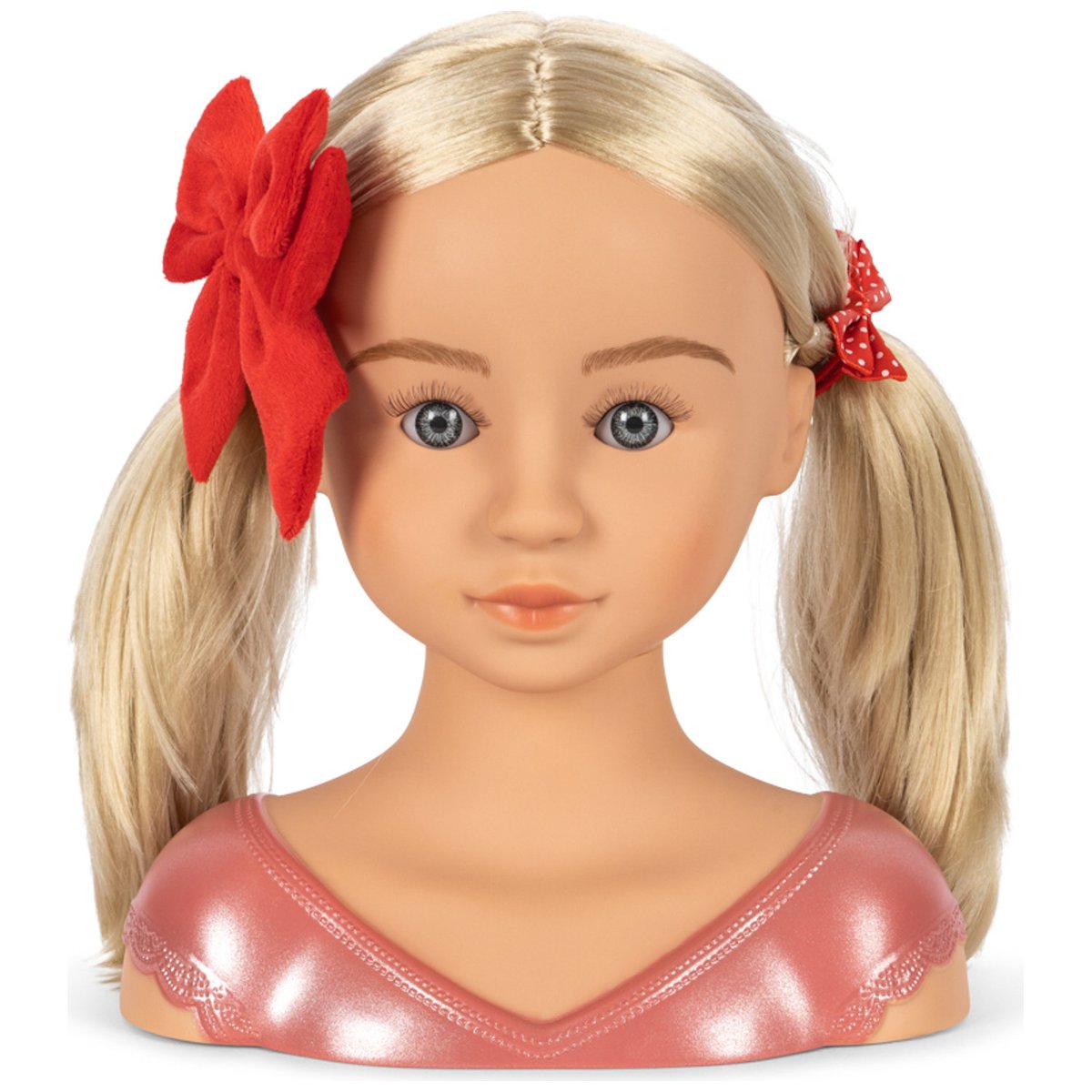 Tête à coiffer rouge, rose, beige, KONGES SLOJD