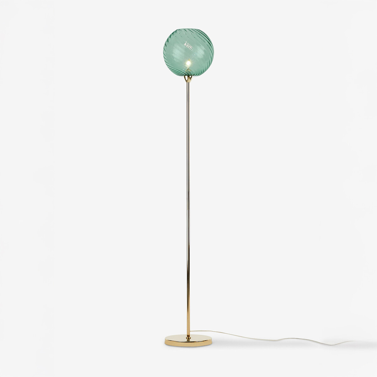 MADE.COM Ilaria Swirl Glass Floor Lamp blue, MADE