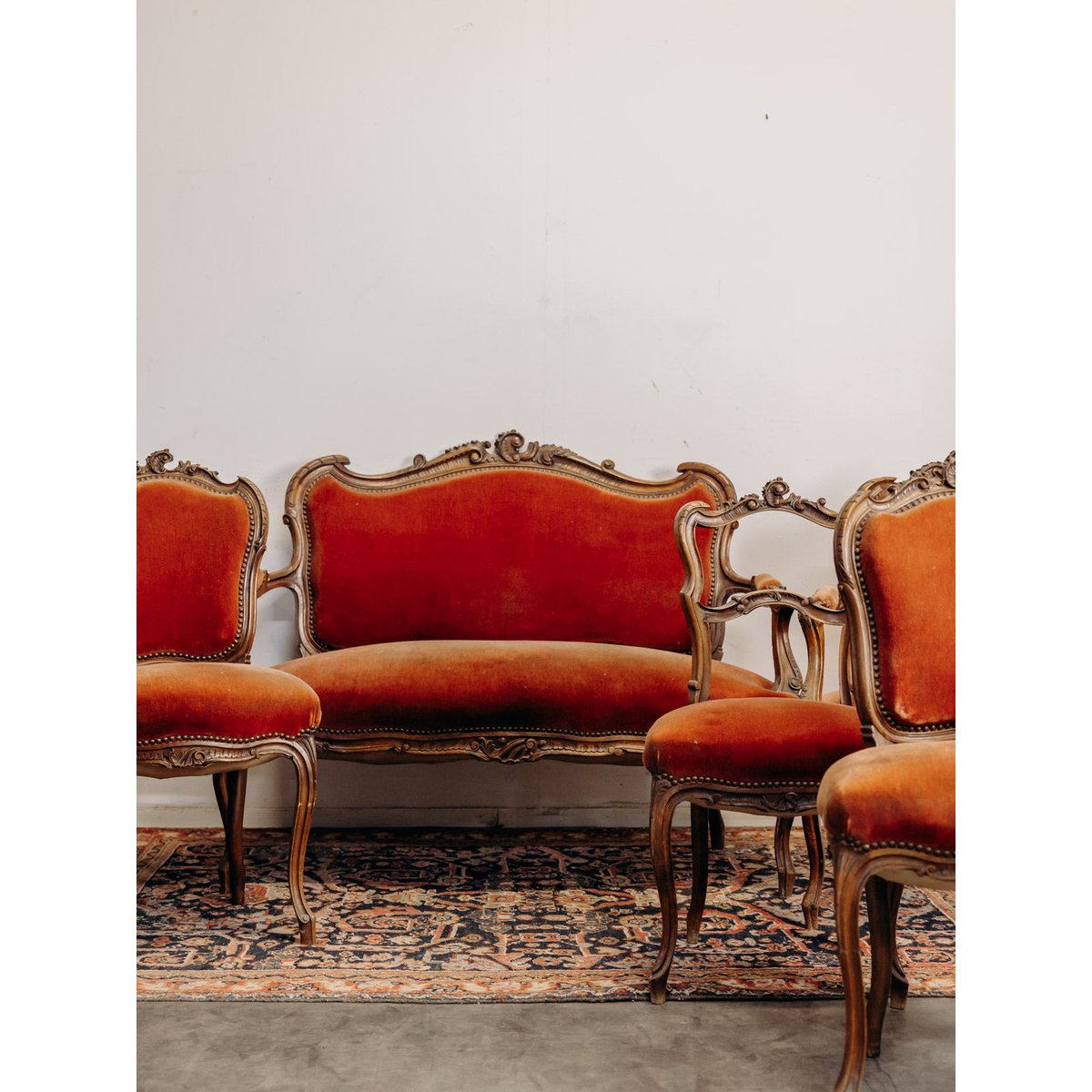 Salon style Louis XV Ernest N°1612 - Bon état bois foncé, DEBONGOUT