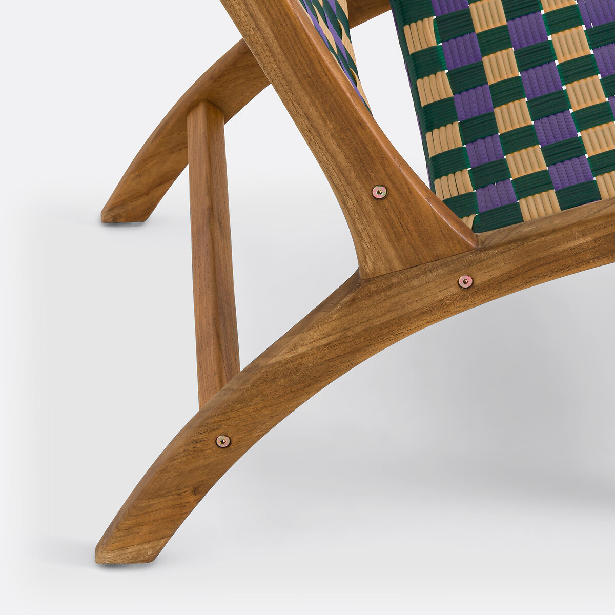Fauteuil bas de jardin, BIANCA carreaux violet, LA REDOUTE INTERIEURS