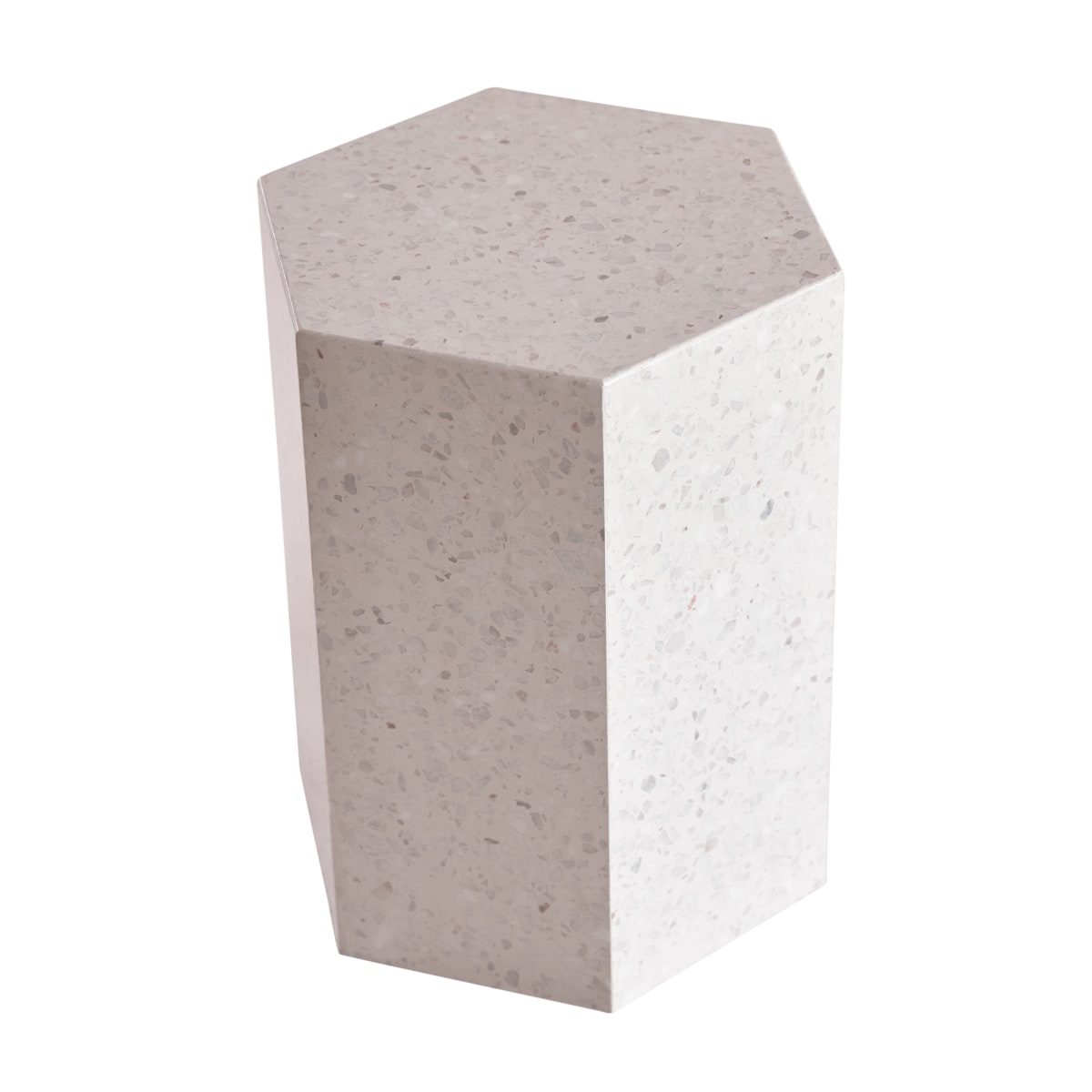 Bout de canapé en Terrazzo premium, ZOÉ blanc, TIKAMOON