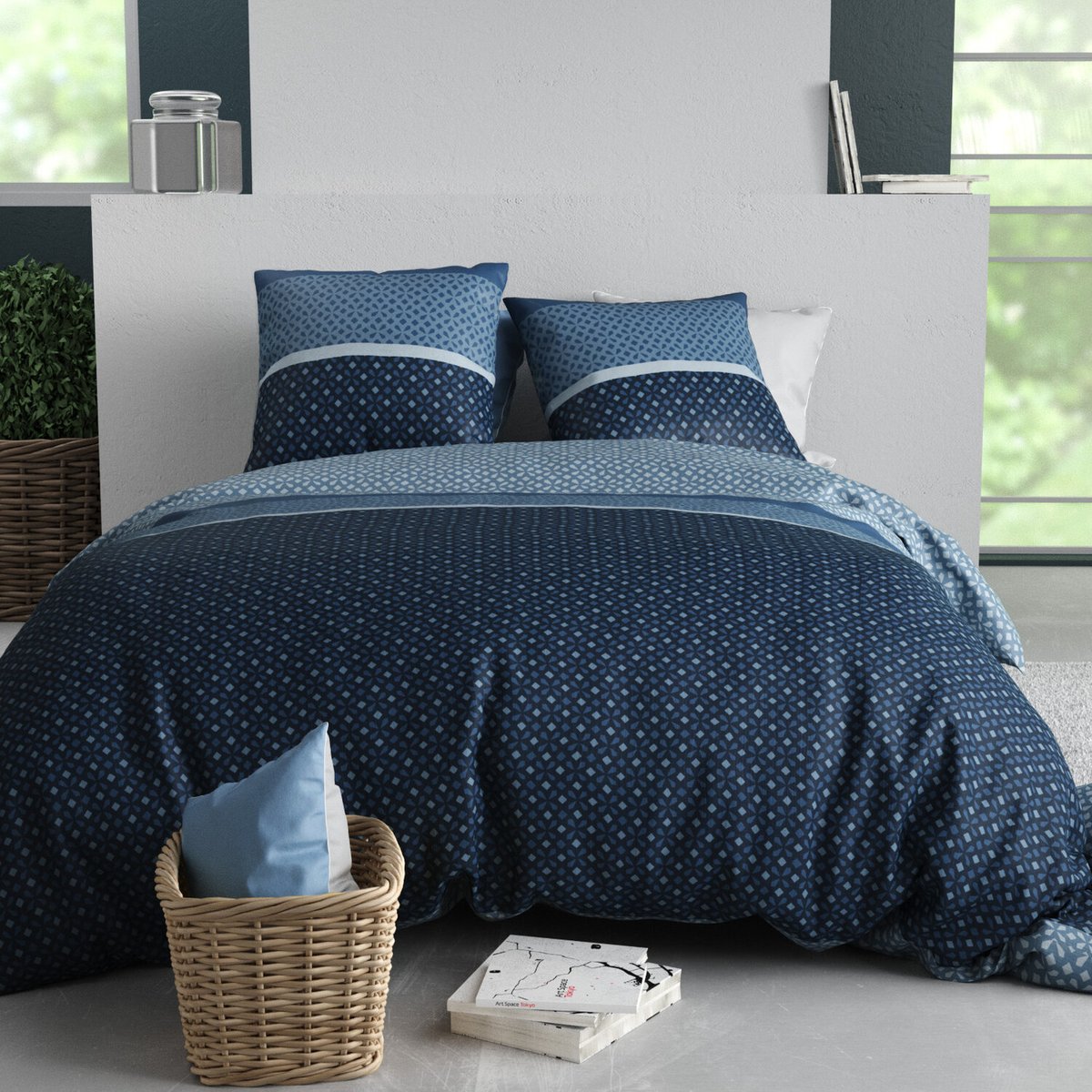 Parure housse de couette en microfibre imprimée, Rosie imprime, C DESIGN HOME TEXTILE