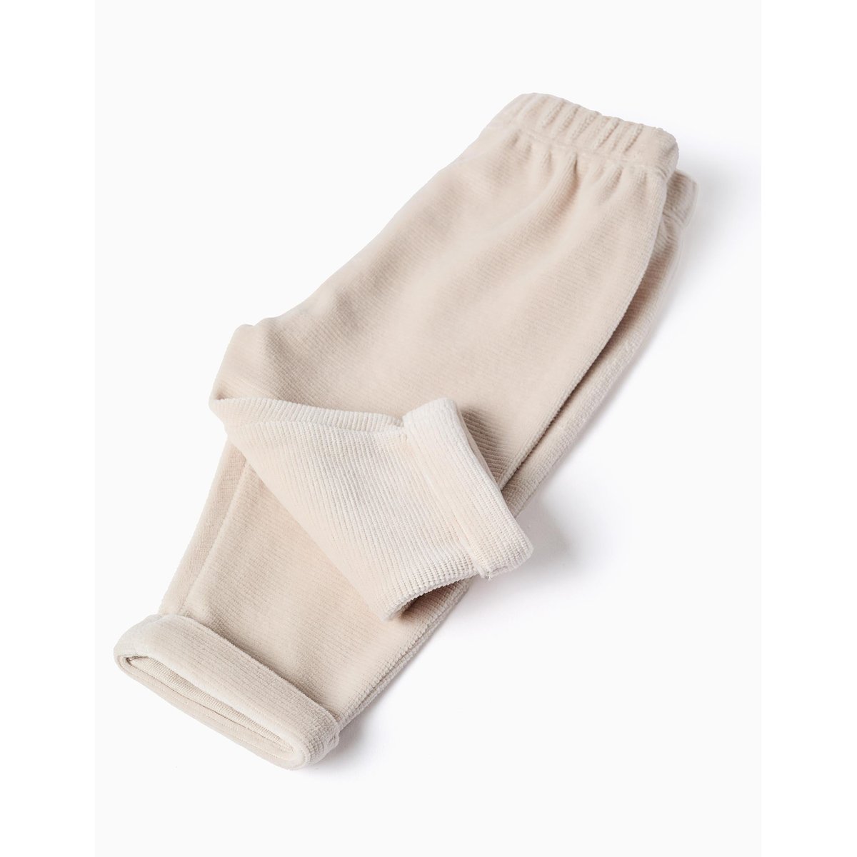 Ensemble 2 pièces côtelé en velours gris clair, ZIPPY