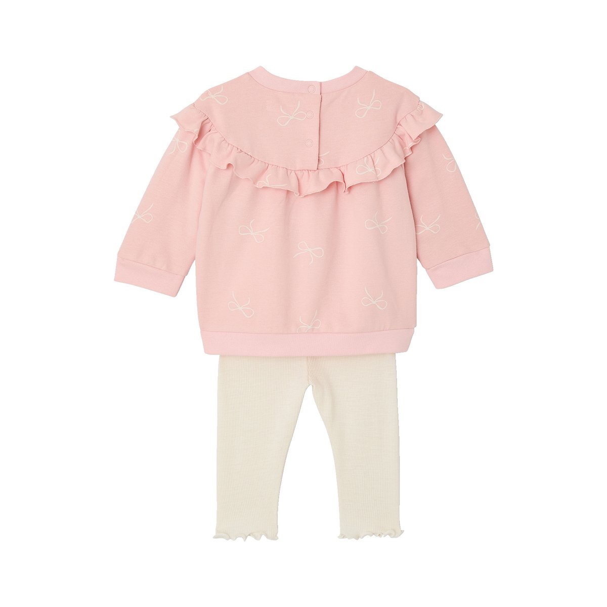 Ensemble bébé sweat à volant + legging rose, VERTBAUDET