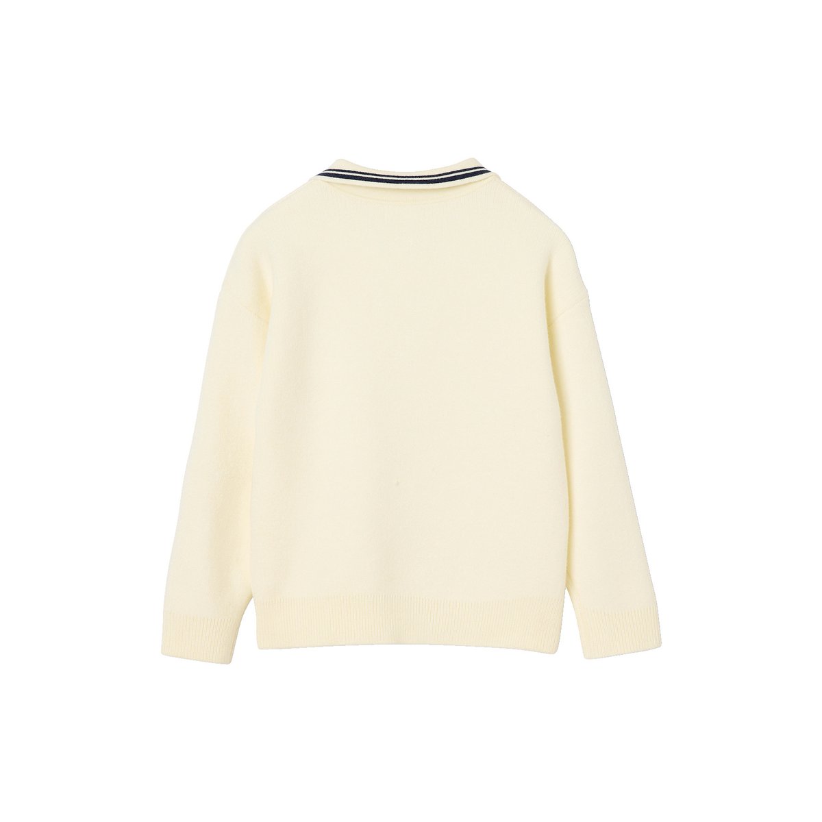 Pull polo manches longues écru, VERTBAUDET