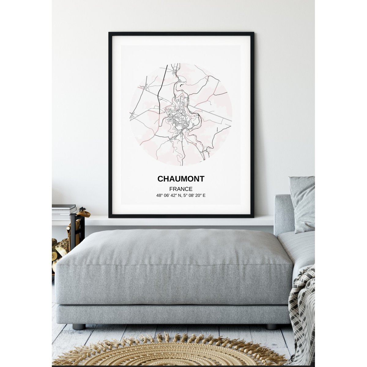 Affiche Carte Chaumont blanc, L'AFFICHERIE