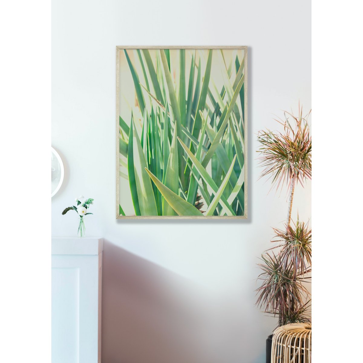Poster Palm Tree Leaf 1 blanc, L'AFFICHERIE