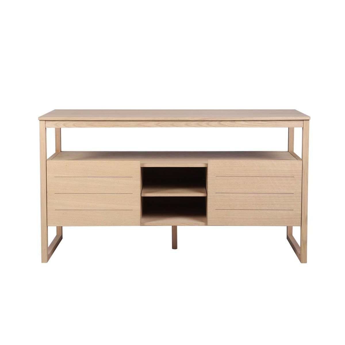 Meuble double vasque 140cm chêne robinets blanche ATOLL chêne, MOB IN