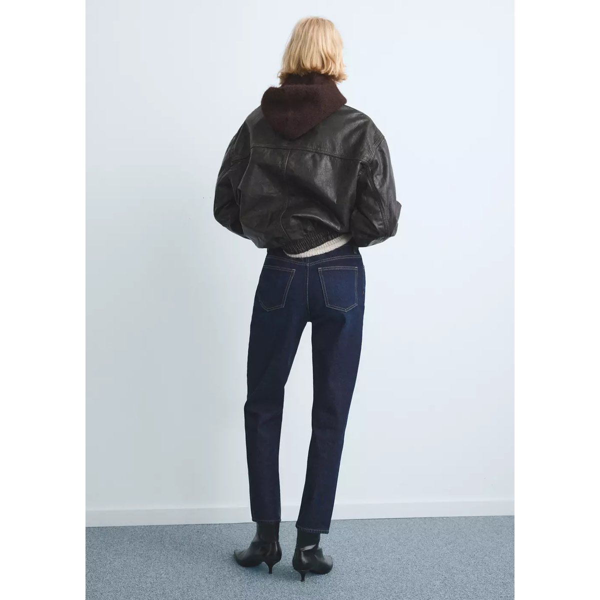 Jean Mom2000 mom taille haute bleu foncé, MANGO