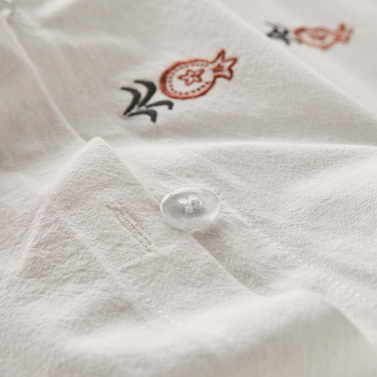 Housse de couette en coton vintage brodé, Anda ecru, LA REDOUTE INTERIEURS