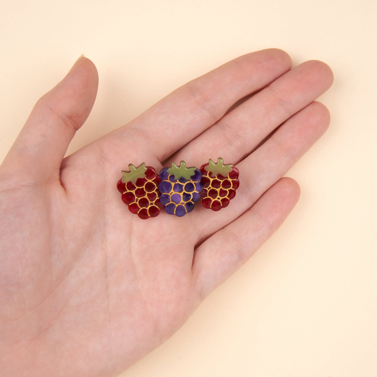 Barrette Fruits rouges rouge foncé, COUCOU SUZETTE