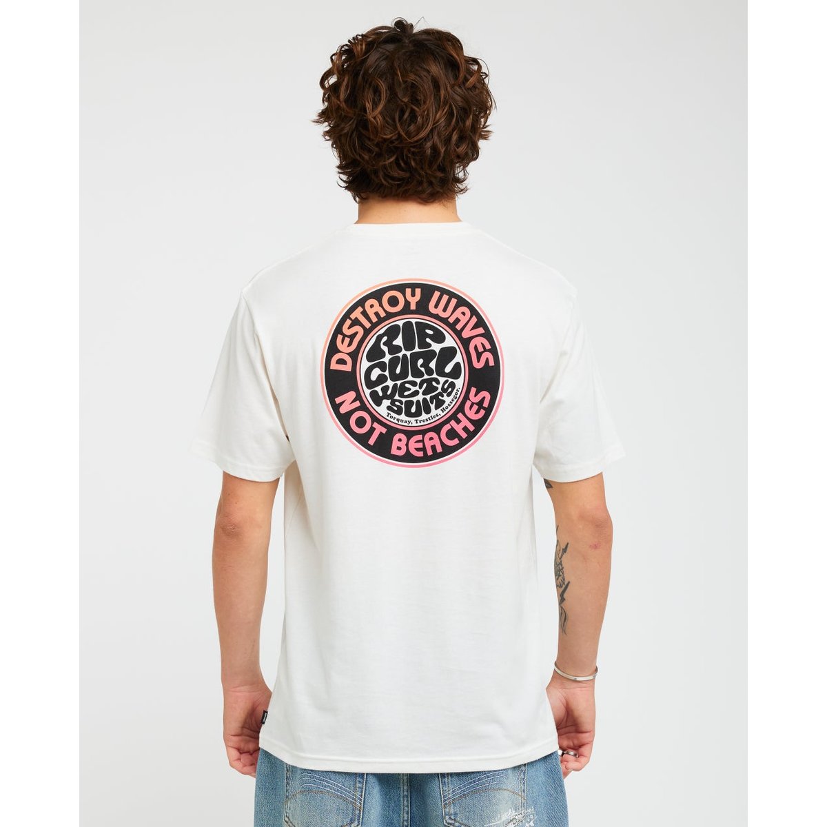 T-shirt Destroy Series bone, RIP CURL