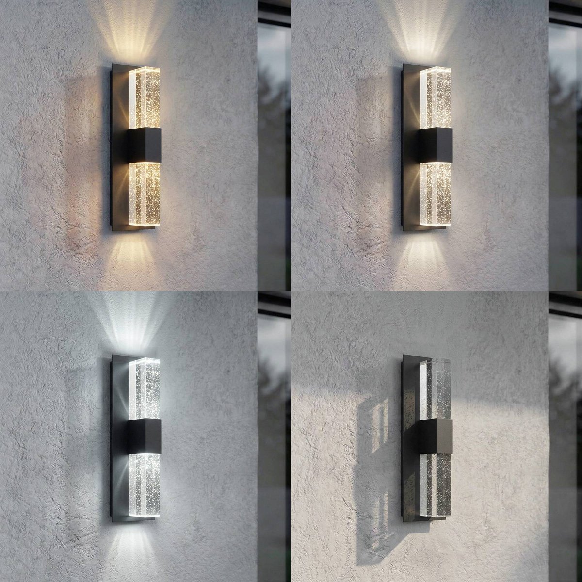 Applique extérieure en aluminium moderneLED anthracite, transparent, LUCANDE