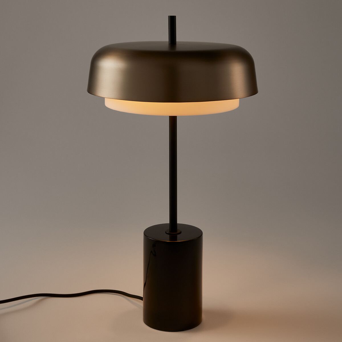 Lampe droite métal et marbre, Clepsos moka, AM.PM