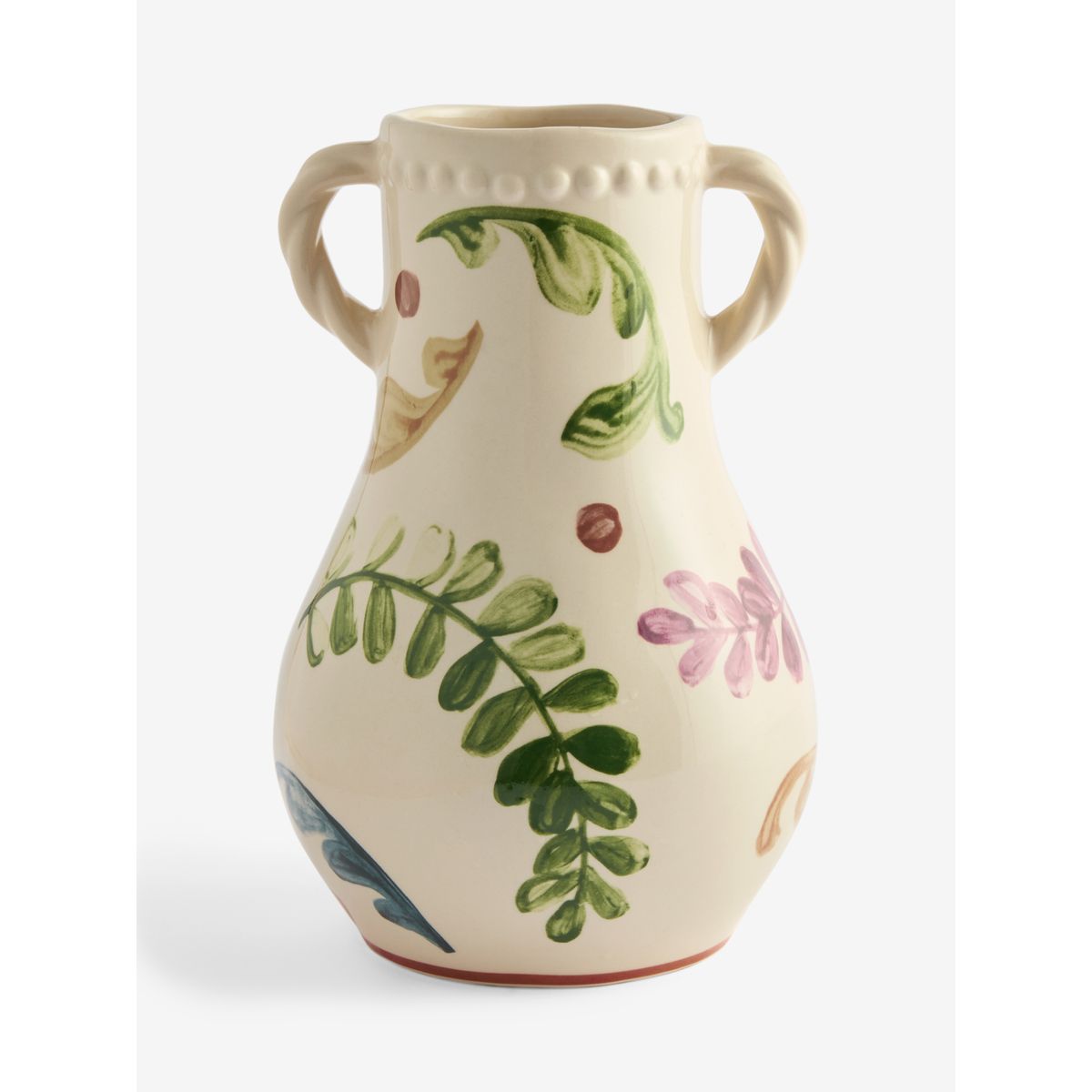 Vase en céramique à anse torsadée floral multicolore, NEXT