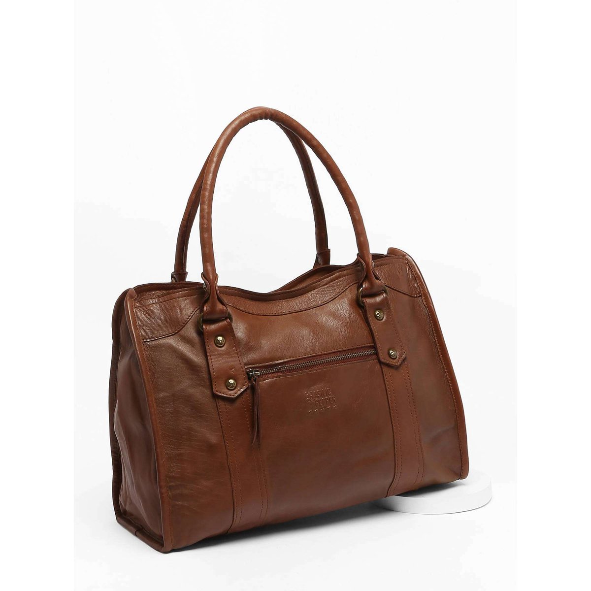 Sac Shopping A4 Cow cuir tan, BASILIC PEPPER