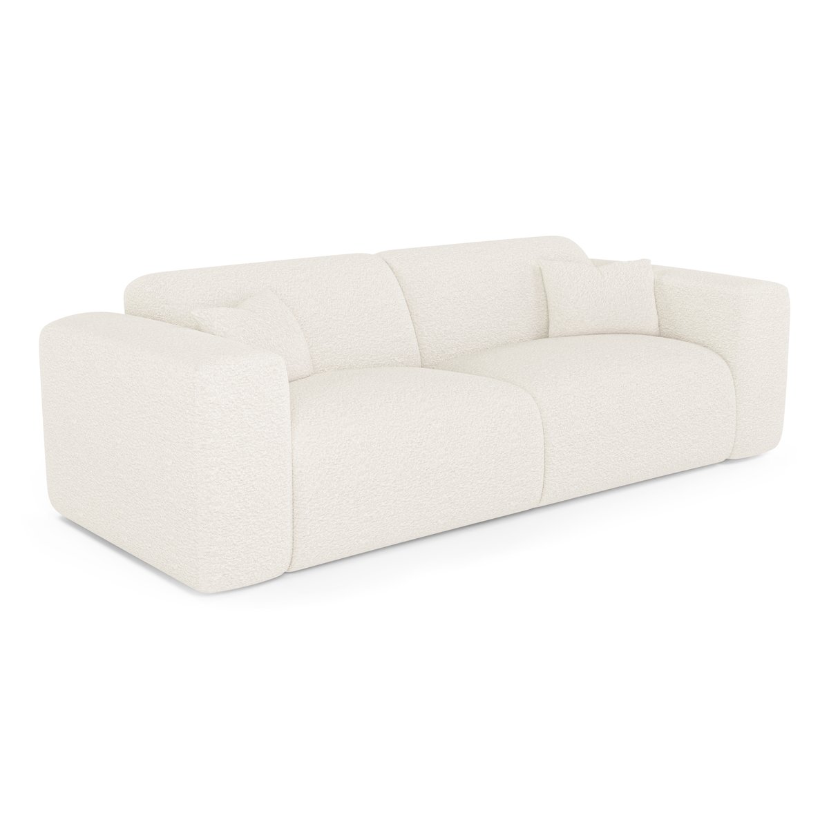 Canapé convertible express dunlopillo 160cm 4 places en tissu bouclette MYRA crème, SIA HOME