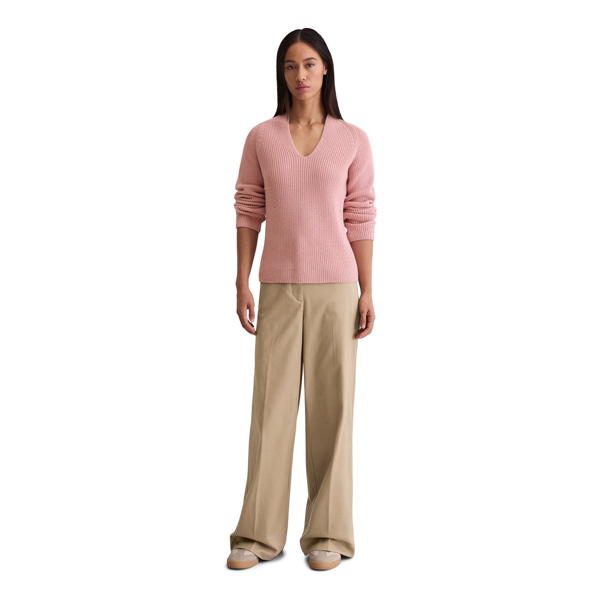 Pullover DfC regular en pur coton organique rose, MARC O'POLO