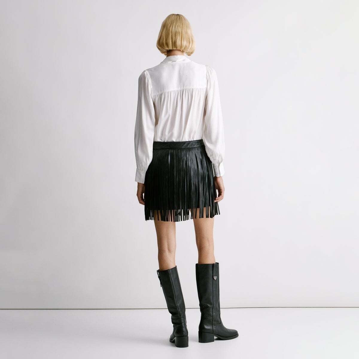 Jupe Courte En Cuir noir, PEPE JEANS