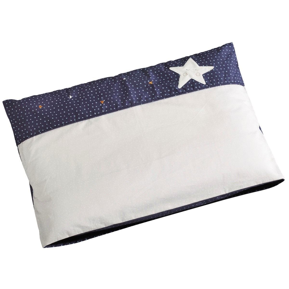 Parure de Lit et taie en coton bleu, SAUTHON