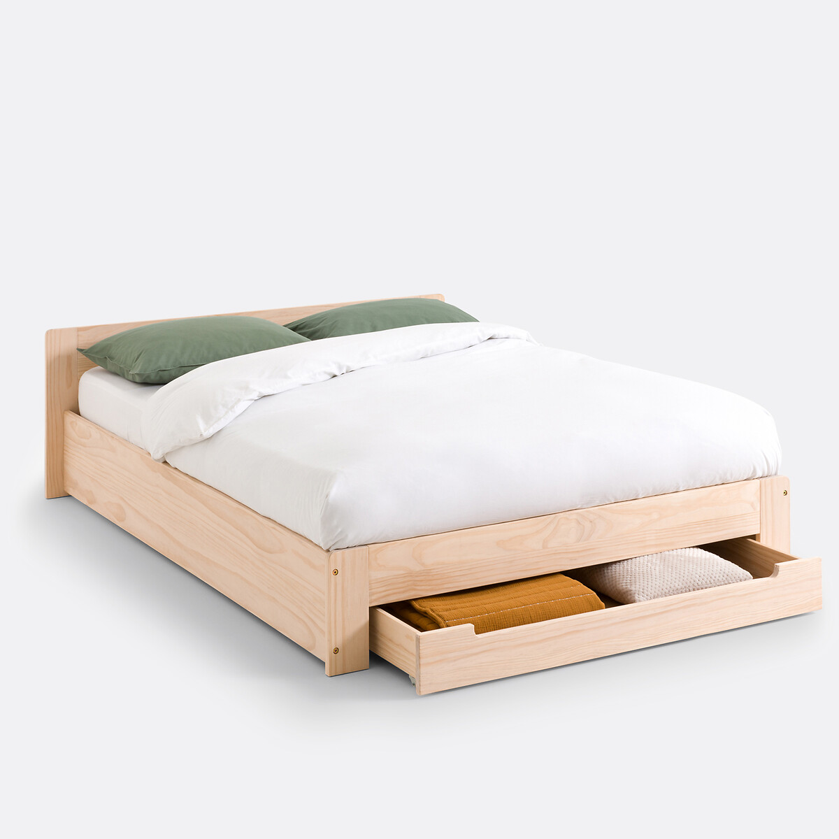 Bett Crawley mit Lattenrost und Schublade, Kiefer massiv natur, LA REDOUTE INTERIEURS