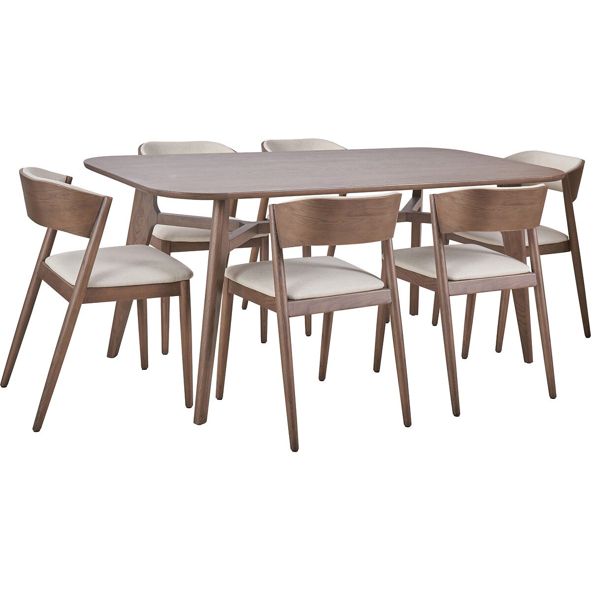 Elion Mid-Century Ash Wood Dining Table (Seats 6) dark wood, ÉDITÉ