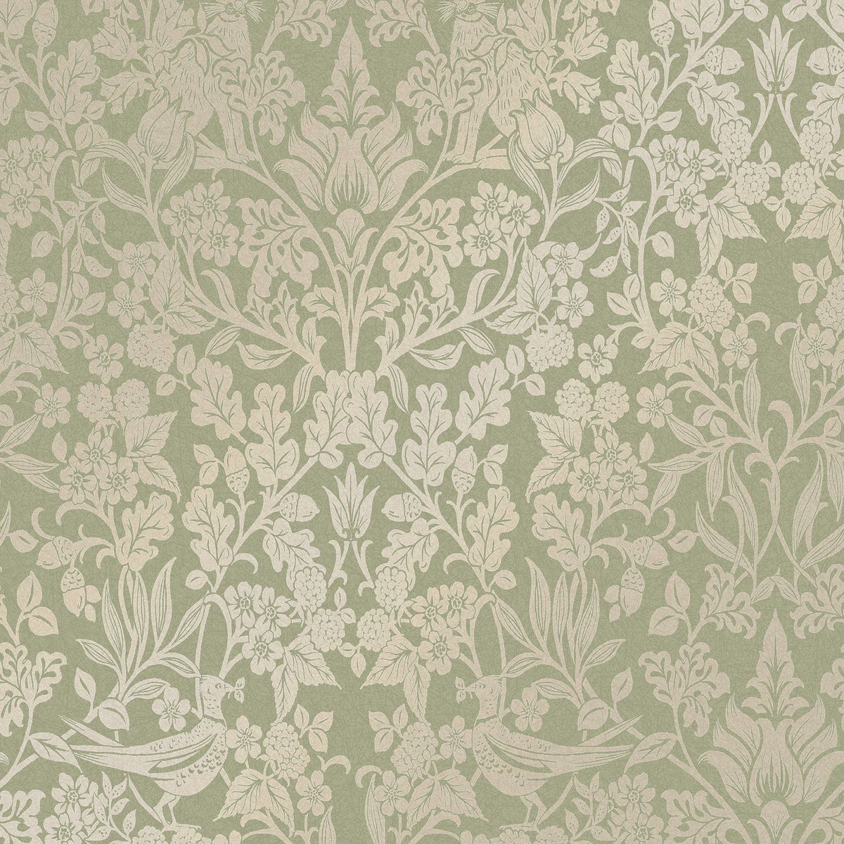 Papier peint Hartley Damask Sage vert sauge, GRAHAM ET BROWN