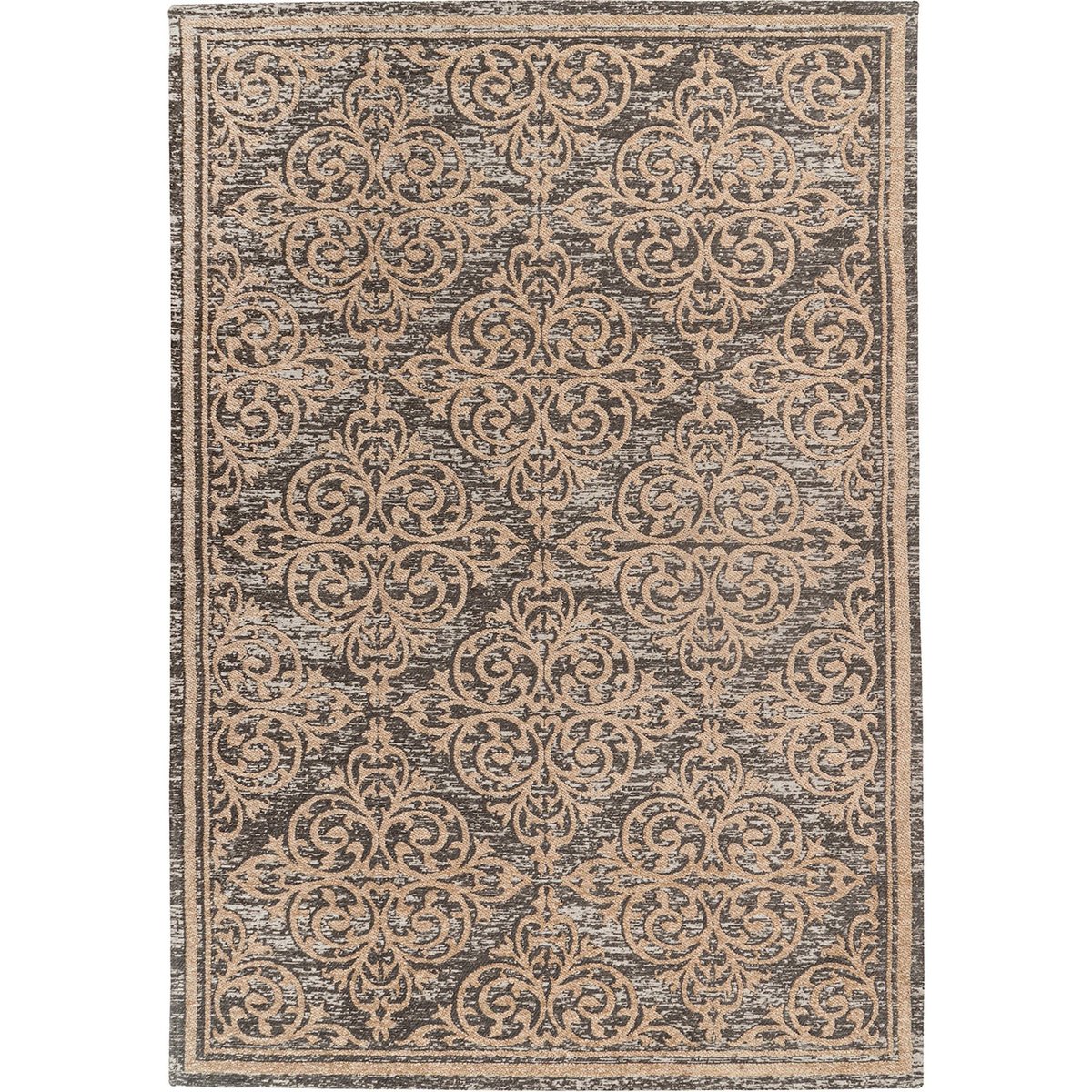 Tapis à poil court, Motifs orientaux beige sable et gris anthracite, ARTE ESPINA