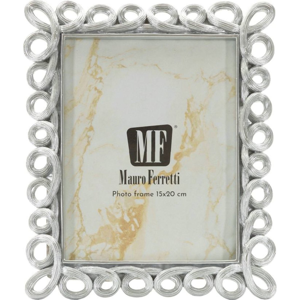 Cadre photo contour bouclé verre GLAM argenté, RECOLLECTION