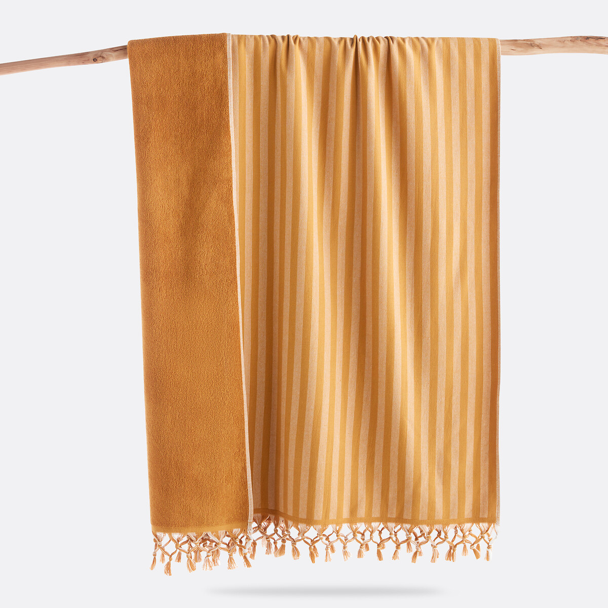 Fouta XL doublée éponge 360 g/m2, Ischia safran, LA REDOUTE INTERIEURS