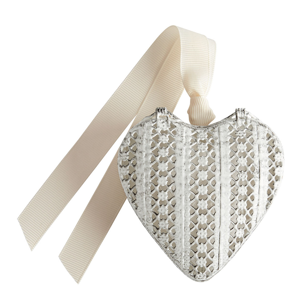 Boîte Cœur et décor parfumé - BOIS DE CACHEMIRE blanc, MATHILDE M