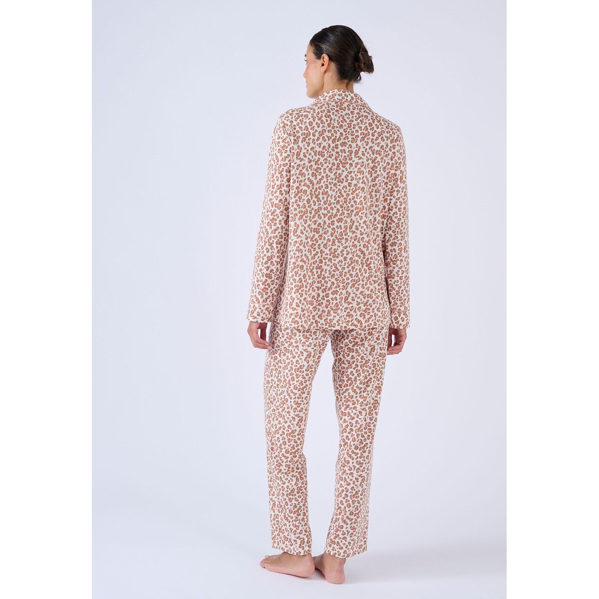 Pyjama en maille jersey Thermolactyl ecru animalier, DAMART