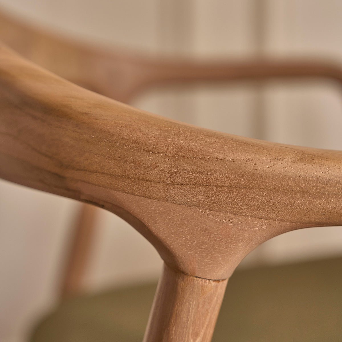Lot de 2 chaises en teck massif et velours côtelé AMBRE kaki, BERAH GETAH