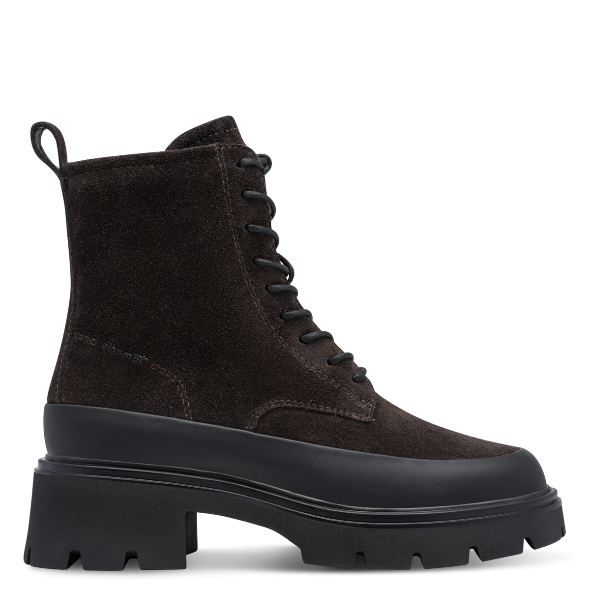 Bottine talon bloc gris laque, TAMARIS