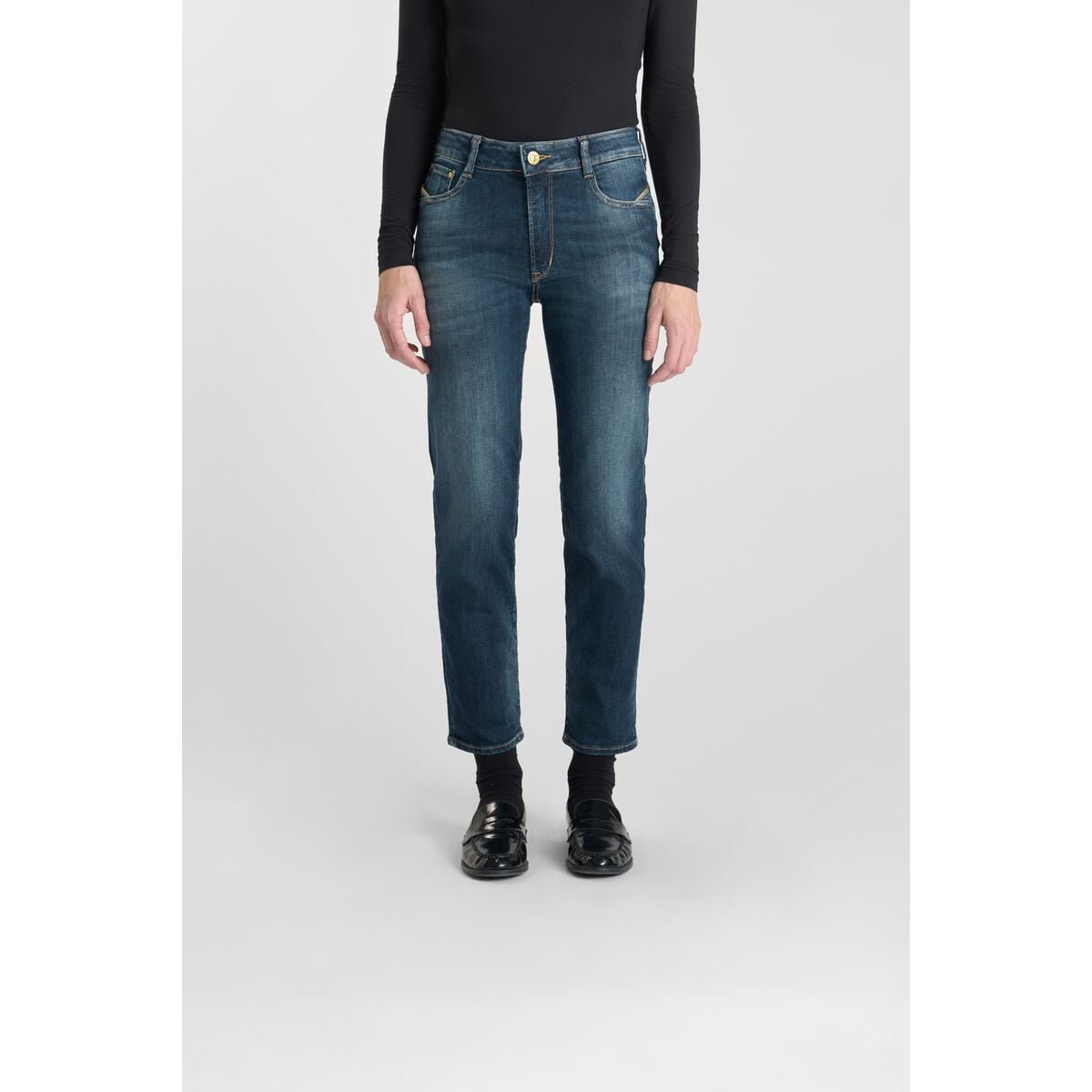 Jeans push-up slim taille haute PULP, 7/8ème blue, LE TEMPS DES CERISES