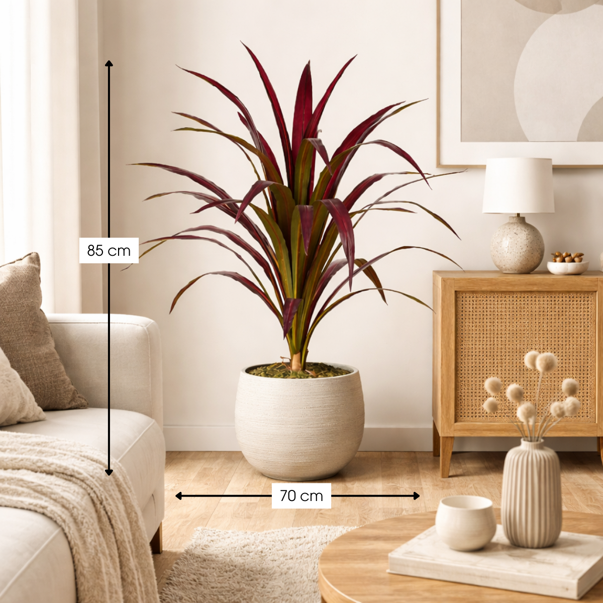 Plante artificielle BANANENBOOM rouge, MICA DECORATIONS