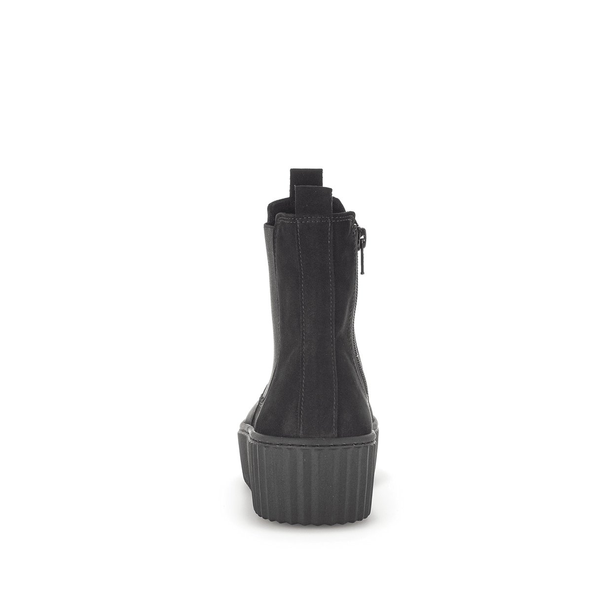 Bottines en cuir lisse à talon compensé noir, GABOR