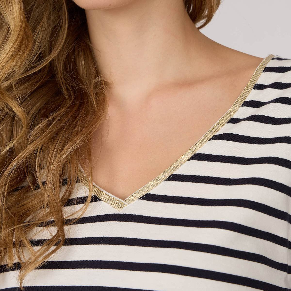 T-shirt col V blanc, MISE AU GREEN