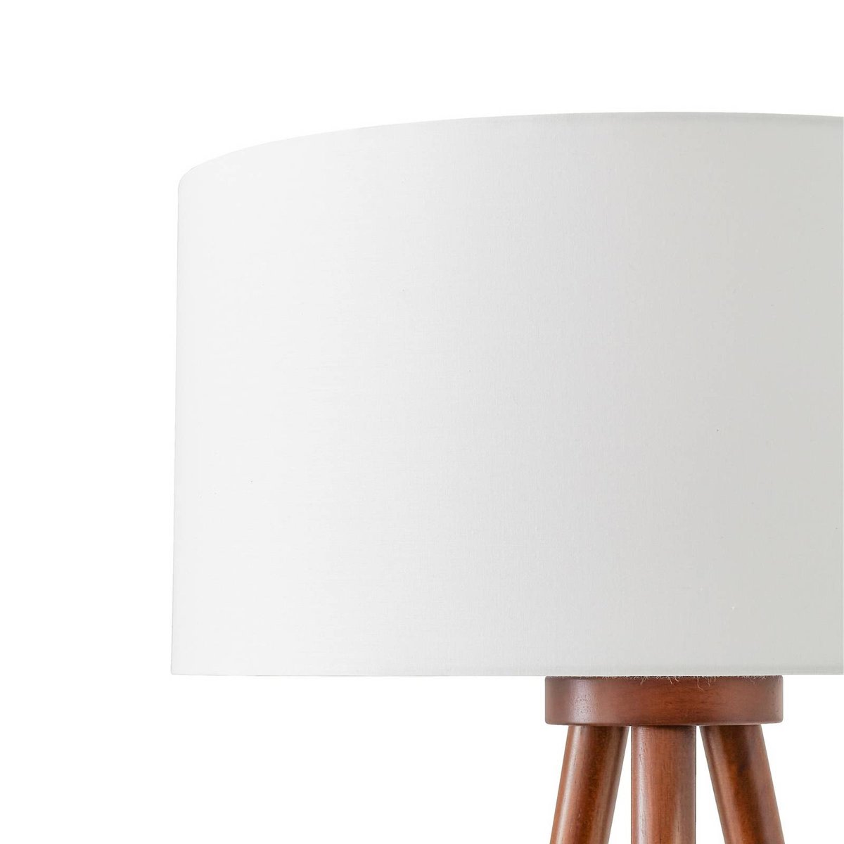 Lampadaire en textile scandinave, Charlia bois foncé, blanc, LINDBY