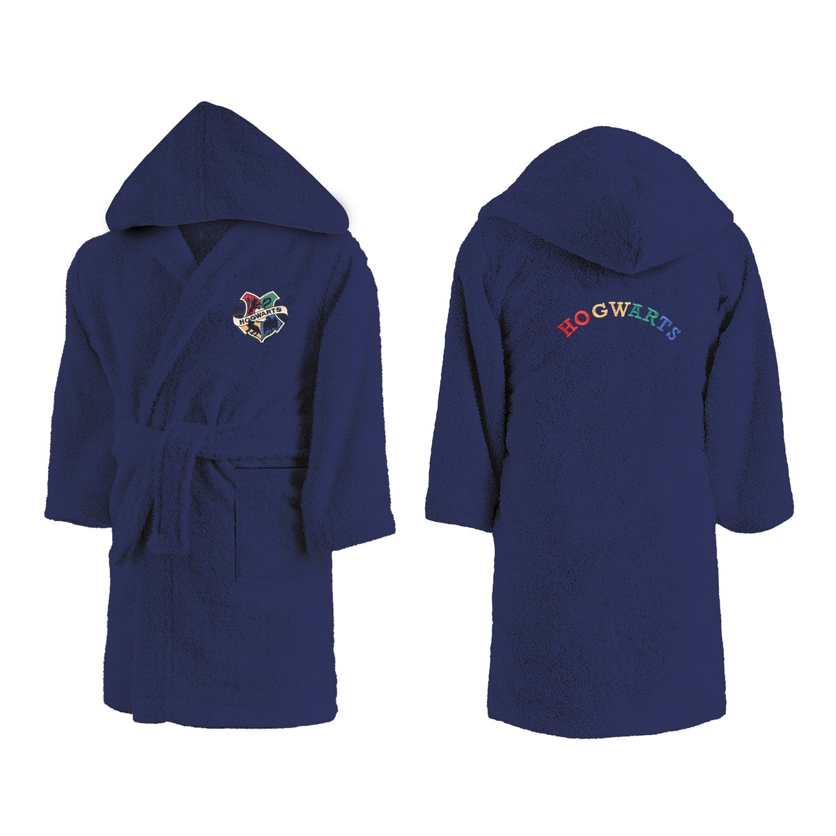 Peignoir enfant 100% coton, BLASON bleu foncé, HARRY POTTER