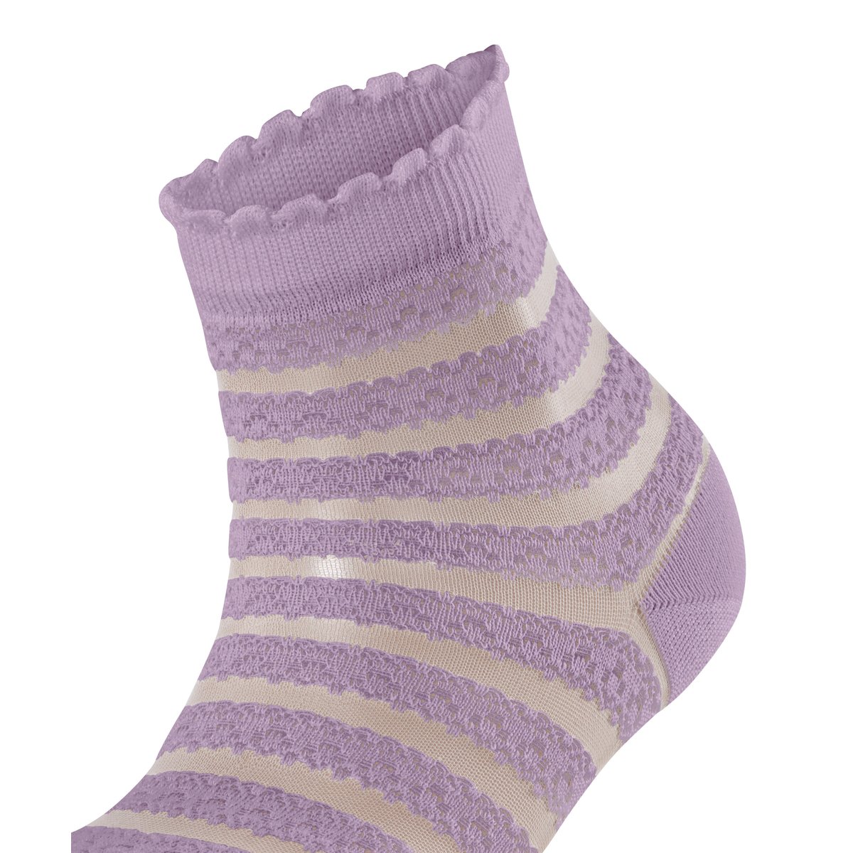 Chaussettes Border Lace Semi-opaque misty lila (8972), FALKE