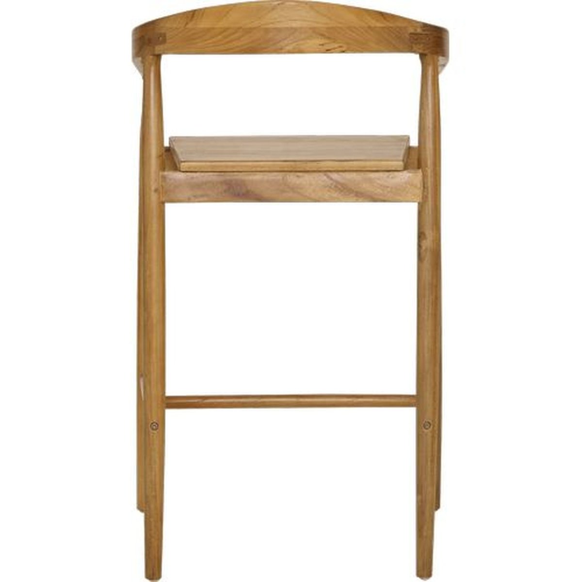 Lot de 2 tabourets de bar en teck naturel MIYAKO marron, TOILINUX